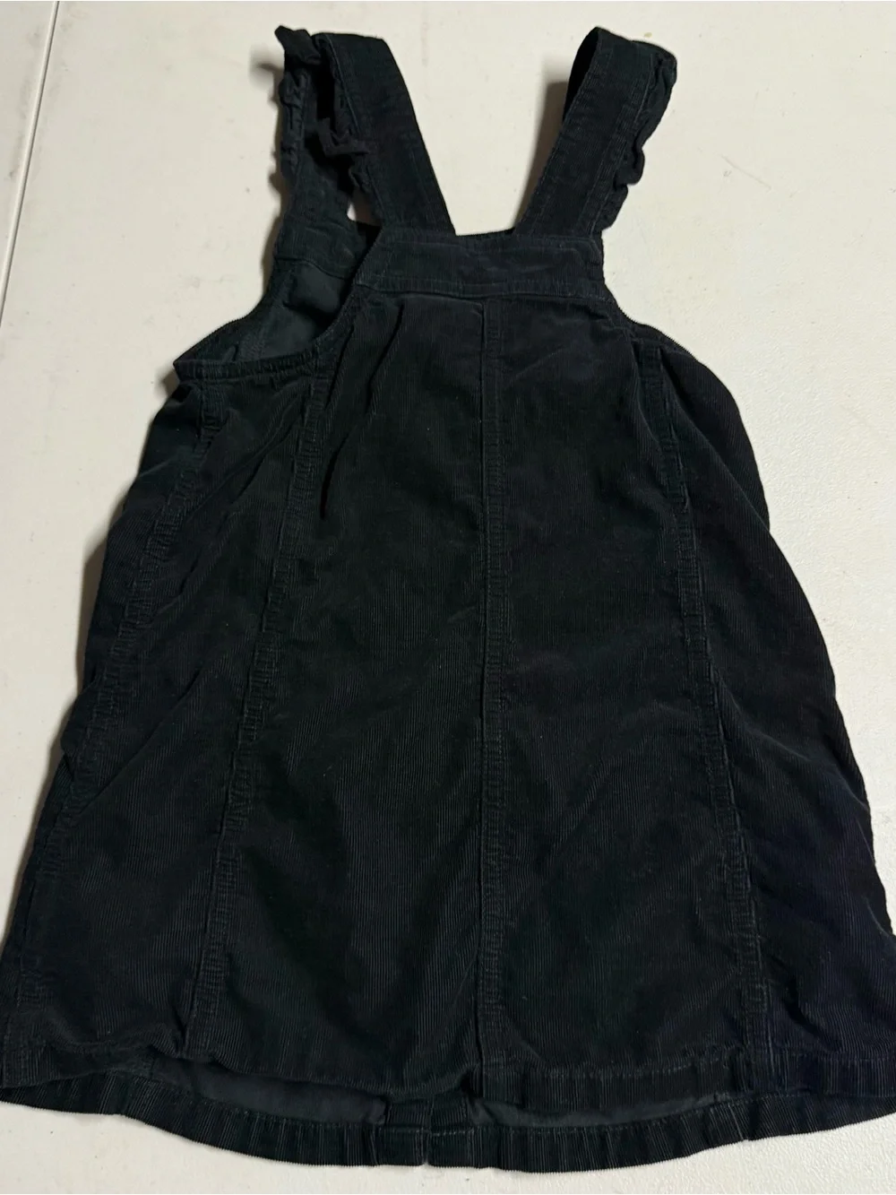 Baby Gap Black Corduroy Button-Front Pinafore Dress 100% Cotton Size 5 EUC